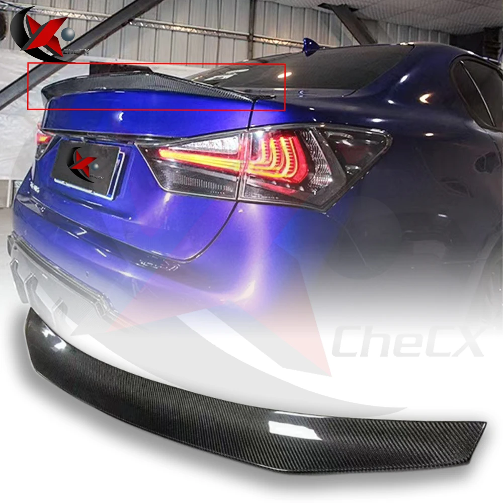 Real Carbon Fiber Lexus GS Rear Trunk Spoiler Extensio Cover Trim Roof Spoilers Lip GS200 GS300 GS450h 2012-2017 Car Accessories