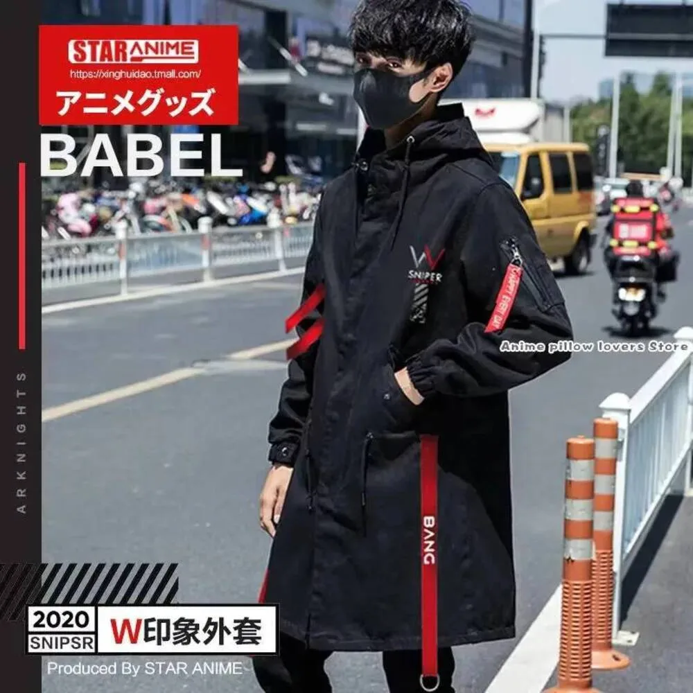 

Anime Arknights W Casual Fashion Hooded Long Wind Coat Haruku Men Autumn Winter Cosplay Loose Hoodie Jacket Student