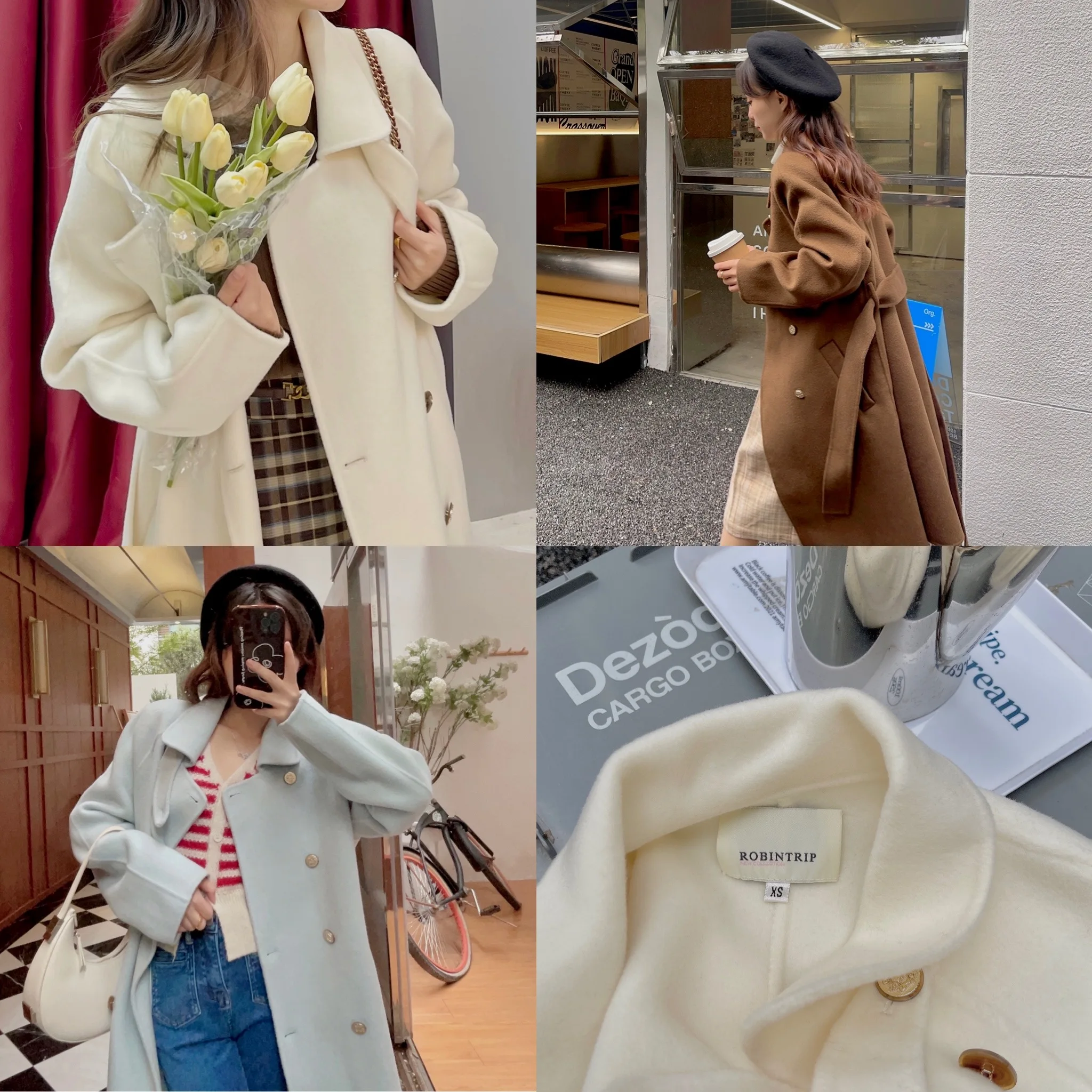 

Classic Commuter Sle Double-Faced Woolen Coat by Knowhere Gentleman Handmade Loose Fit Korean Version Long Sve Pure Color