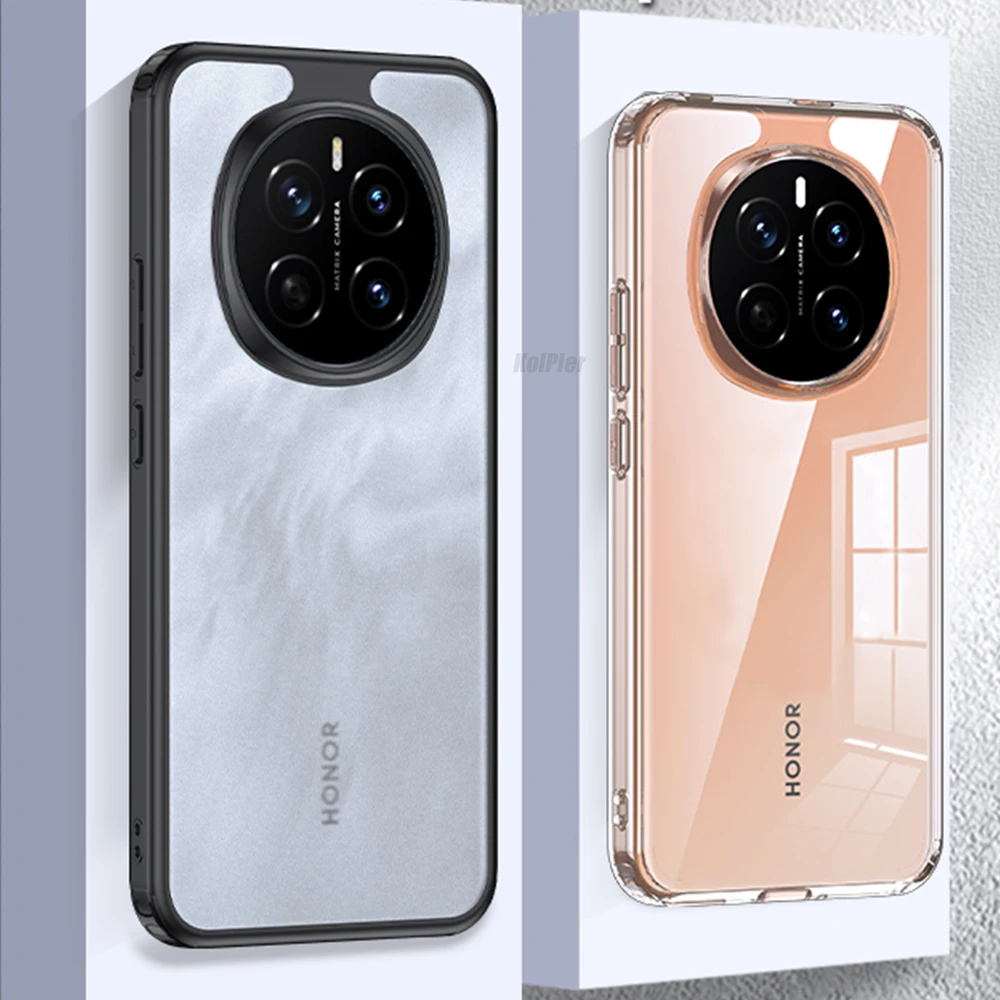 

Прозрачный жесткий чехол для HONOR MAGIC 7 PRO / MAGIC7PRO 5G, задняя крышка, мягкая силиконовая рамка, противоударный матовый прозрачный корпус, чехол