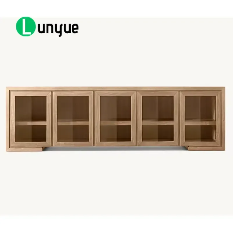 Custom Modern Walnut TV Cabinet Media Console Living Room Furniture Storage Stand Contemporary Design Home Entertainment