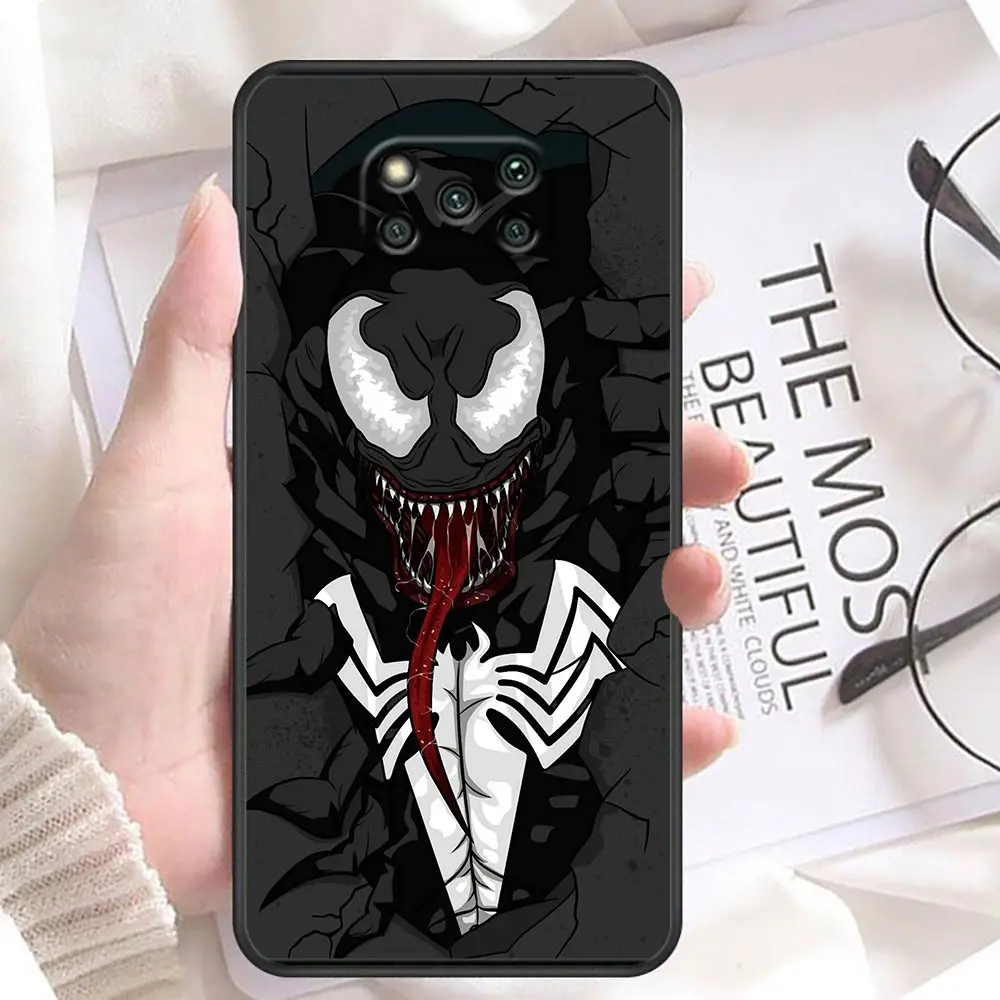 Casing ponsel Venom teror Marvel untuk Xiaomi 9 10T 11 12T 13 POCO F3 F4 F5 F6 X3 X4 X5 M3 M4 M5 M6 PRO GT casing Funda Shell