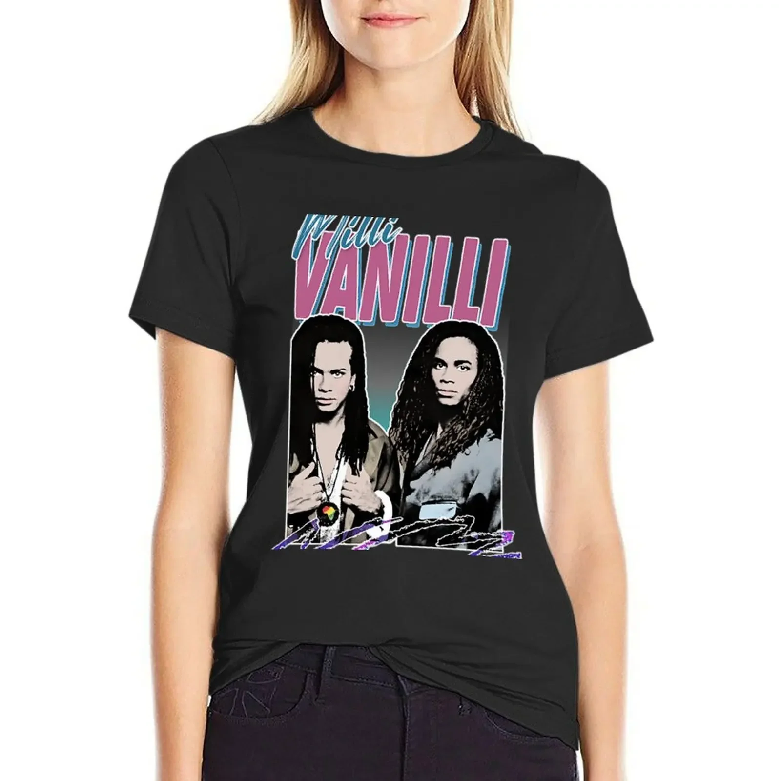 

Milli Van-illi T-Shirt funny female anime clothes animal print shirt for girls Women's clothing