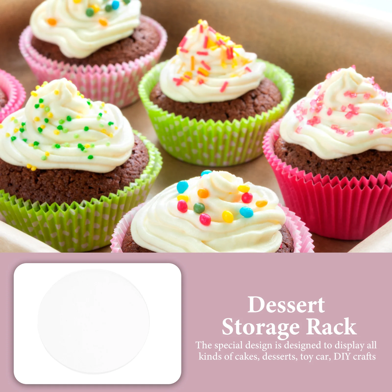 

10 Pcs Circular Gasket Mini Cake Stand Pops Dessert Stands for Table Shelf Bases Display Holder Acrylic Cupcake