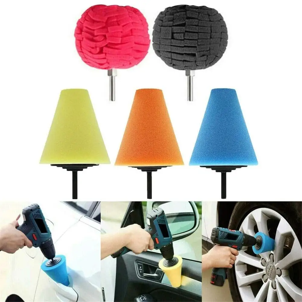 

5Pcs Car Polishing Pad Compound Buffing Polishing Pads Cutting Sponge Pads Kit for Car Buffer Polisher Compounding and Waxing