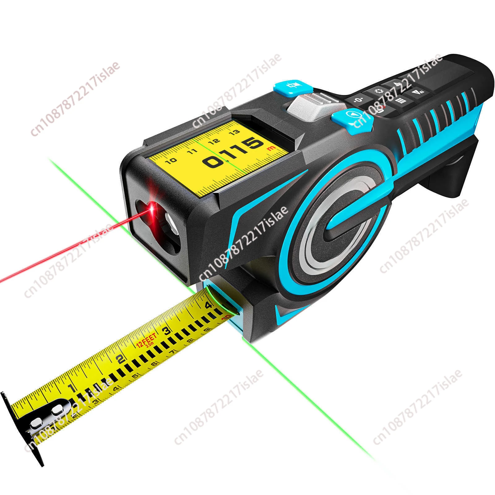 Handheld laser tape level red-green laser high-precision ranging, portable