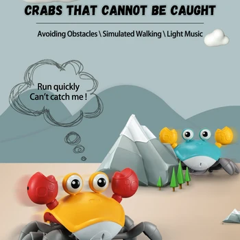 1 PC Auto-Sensing Escape Crab ของเล่นเด็ก Crawling หลีกเลี่ย...