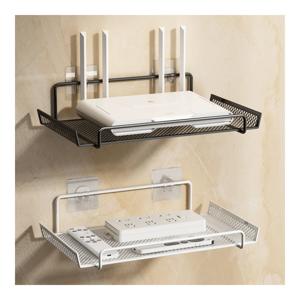 Router Storage Rack Dormitory Non-Punching Wall Wall-Mounted Wall-Mounted TV Set-Top Box Rack Placement Rack