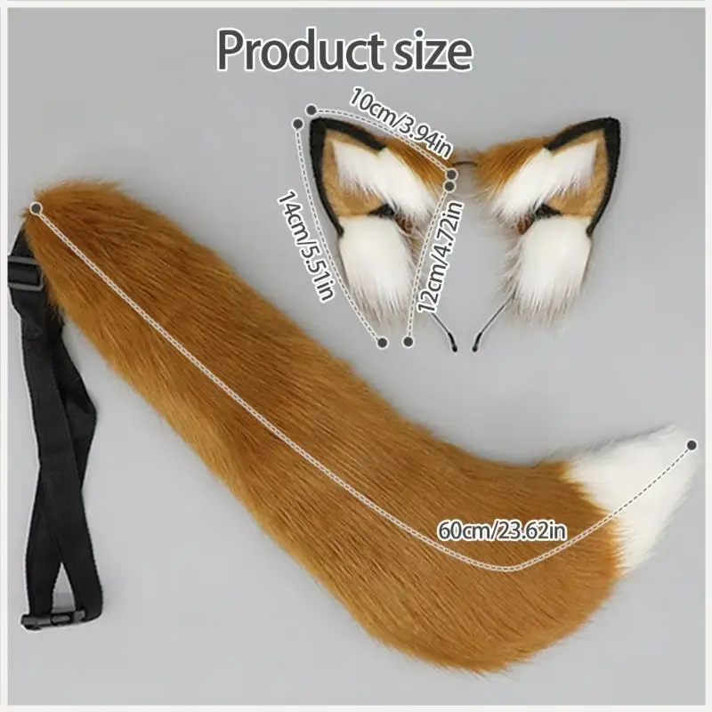 Điều chỉnh đuôi cáo đuôi và đặt vật liệu mềm Halloween Party Wear Kids Family
