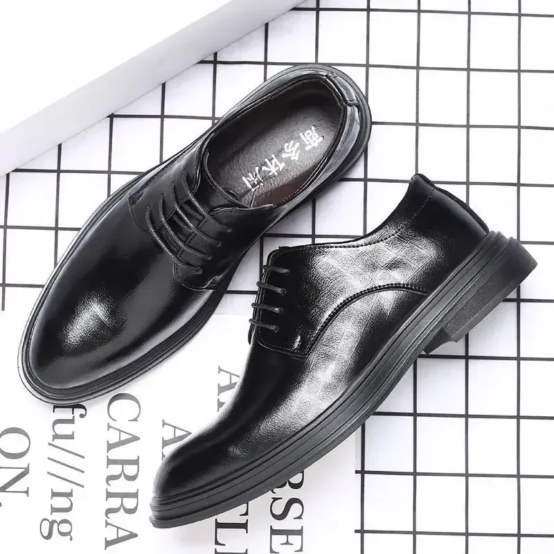 

Youth Casual Leather Shoes Men's Korean-Style Retro Business Formal Wear Dress Party Men's Shoes