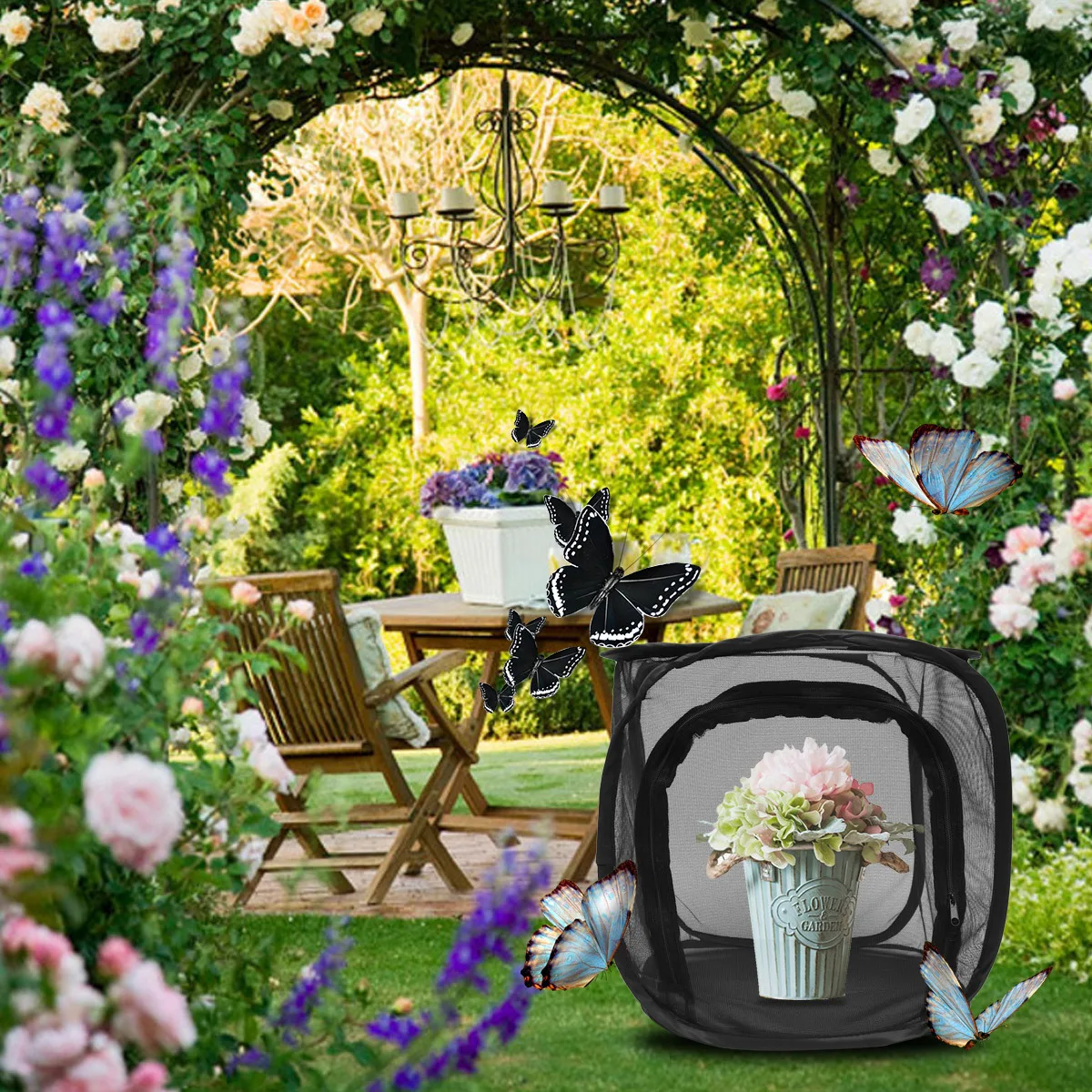 1pc Pieghevole Rete Per Insetti Gabbia 30X30Cm Esplorazione Della Natura All'aperto Per I Bambini Leggero Bug Catcher Box Giardino Educativo