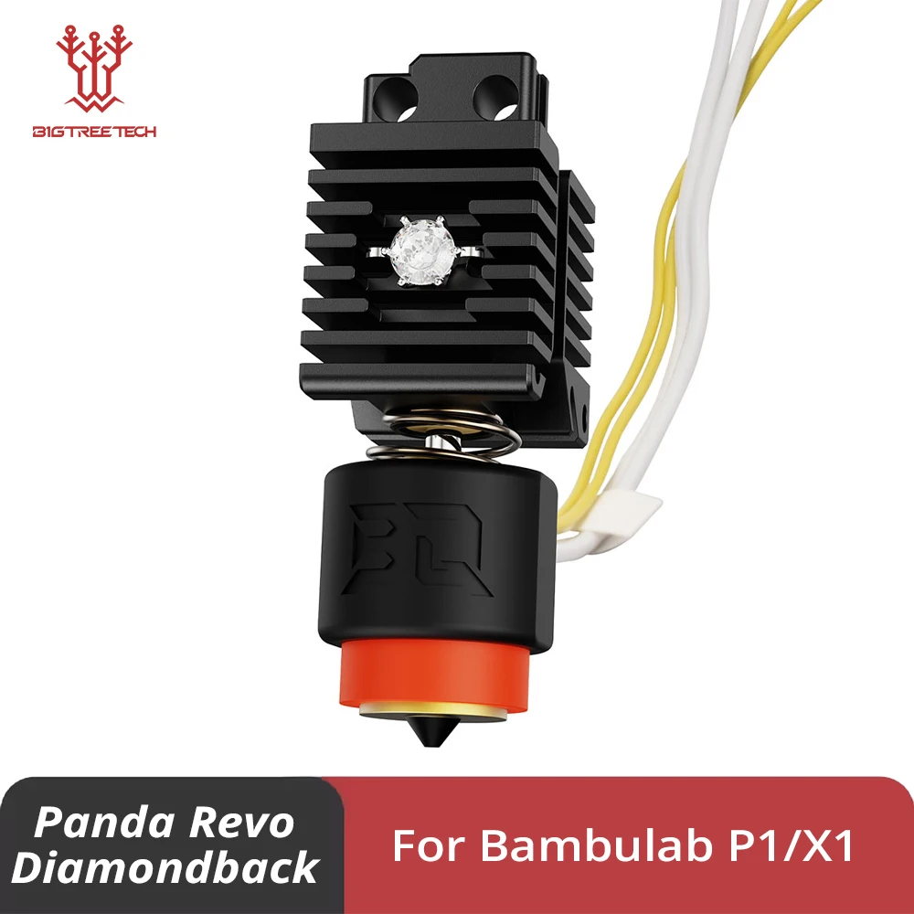 

BIGTREETECH Panda Revo Diamondback Hotend for Bambu Lab P1 X1 0.4mm E3D Diamond Nozzle 60W Heater Power 3D Printer Hotend