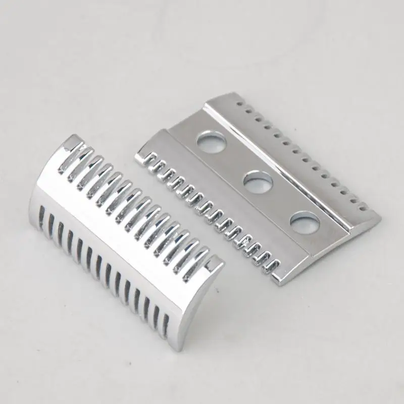 1PCS Safety Razor Stainless Steel Top Aggressive Chrome Color Double-edged Mens Slant Safety Razor Head Replacement Accessory view 4