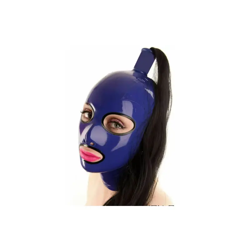 

Handmade Unisex Latex Hood Mask Funny Men Women Full Face Masks With Hair Carnival Party Games Headwear Cosplay Sexy Accessory