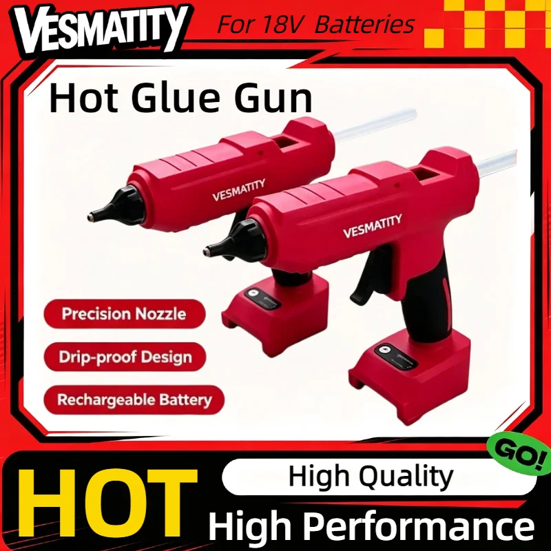 Hot Melt Glue Gun Cordless - コードレス電動ホットメルトグルーガン（11mmグルースティック用）ホットメルト溶接エアガン DIY修理ツール ミルウォーキー18V/20Vバッテリー対応