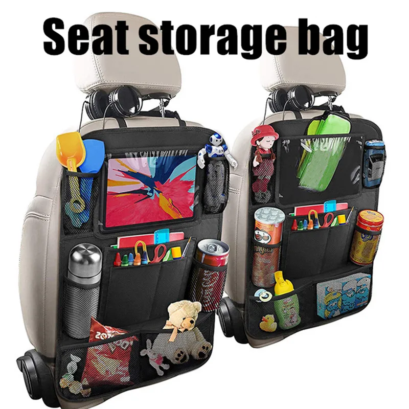 1 Piece Car Seat Organizer Multifunctional Oxford Fabric Car Back Multi Pocket Storage Bag with Tablet Holder Protector for Kids