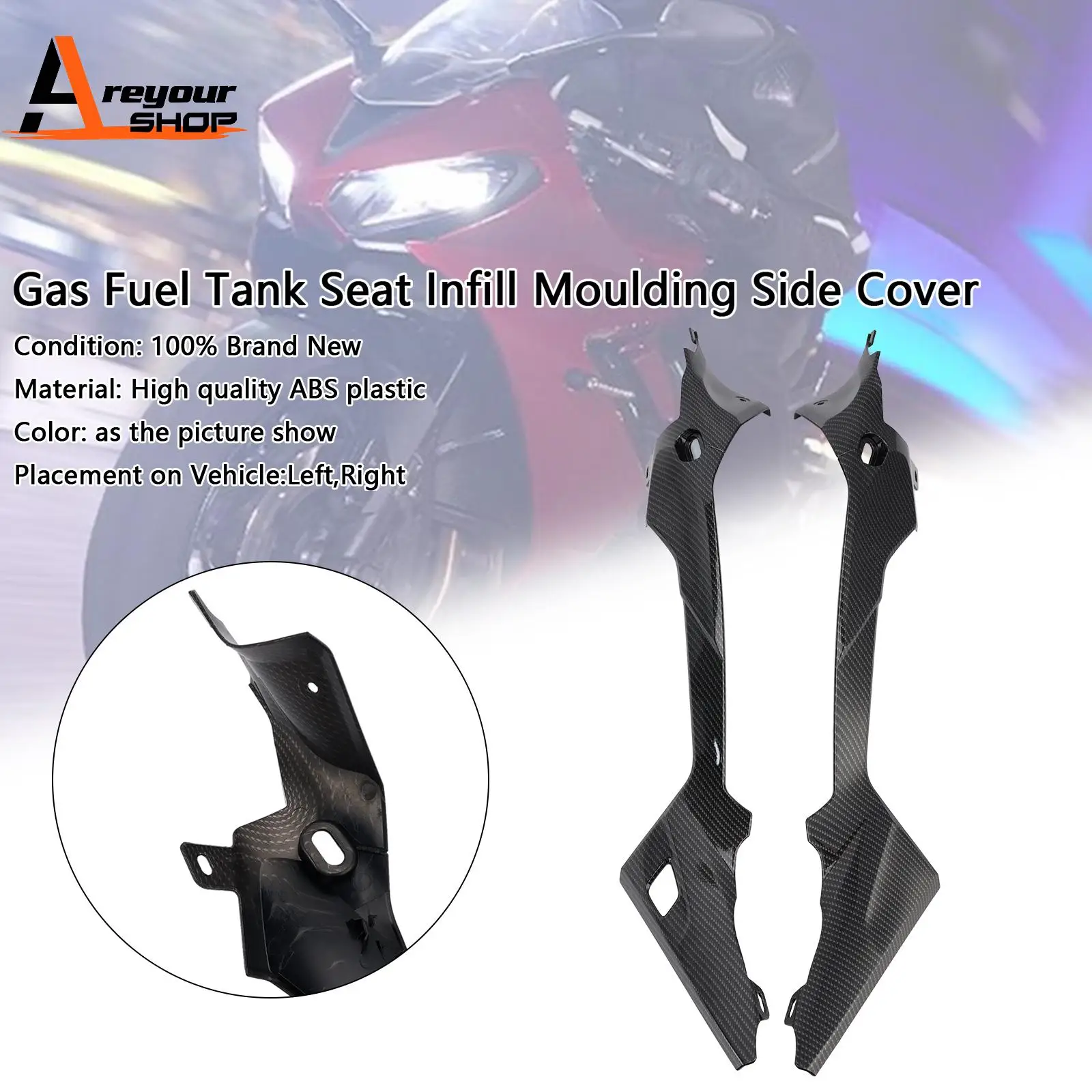 

Gas Fuel Tank Seat Infill Moulding Side Cover for Daytona 660 2024-2025