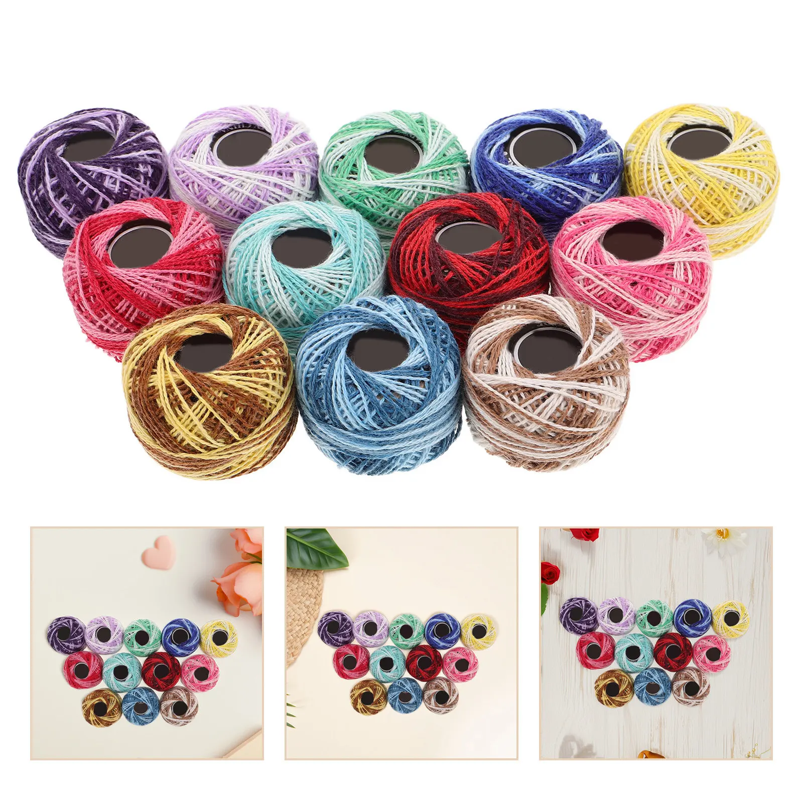 Embroidery Floss Thread - 12Pcs Colorful Cotton Embroidery Threads Set