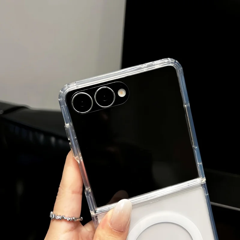 Magsafe Magnetische Transparente Acryl-Handyhülle für Samsung Galaxy Z Fold Flip 3 4 5 6 7 8 Ultra Stoßfeste Schutzhülle Fundas – Detail 6