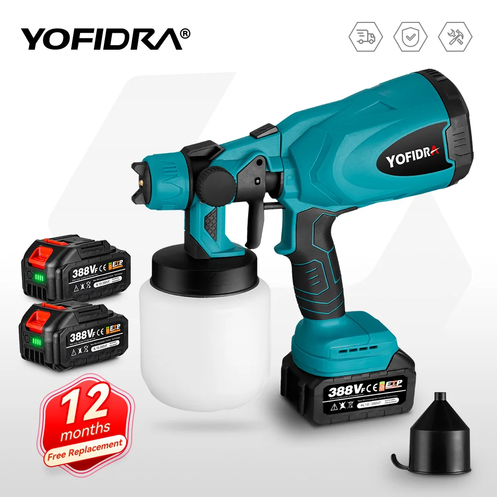 NewBeny-pistola eléctrica de pintura en aerosol, herramienta portátil de acero para muebles del hogar, batería Makita de 18V, 800ml