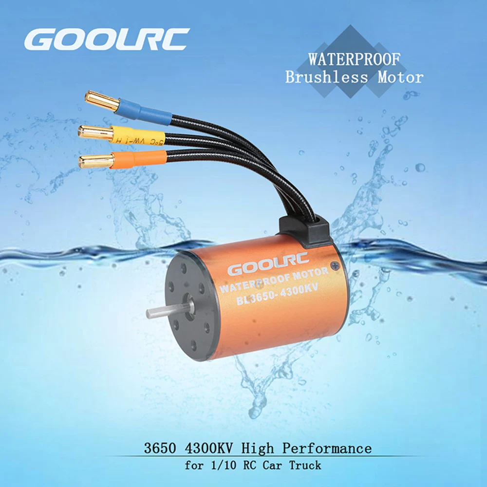 GoolRC Upgrade Waterproof 3650 4300KV Brushless Motor with 60A ESC Combo Set for 1/10 RC Car Truck