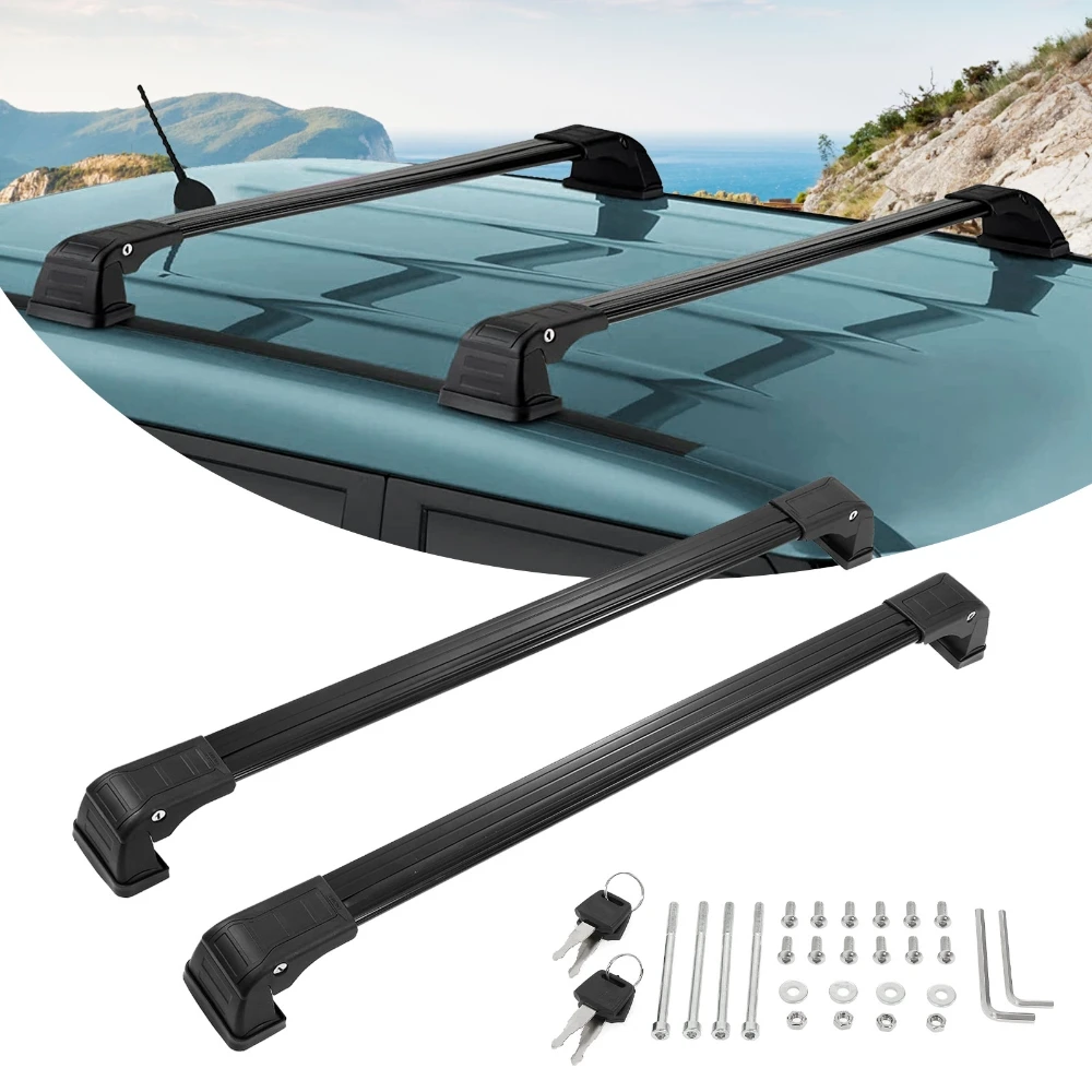 

Car Roof Rack Cross Bars for KIA Soul 2014-2019 SUV Luggage Kayak Cargo Hard-Shell Carrier Roof Rail with 4 Keys 100LBS Load