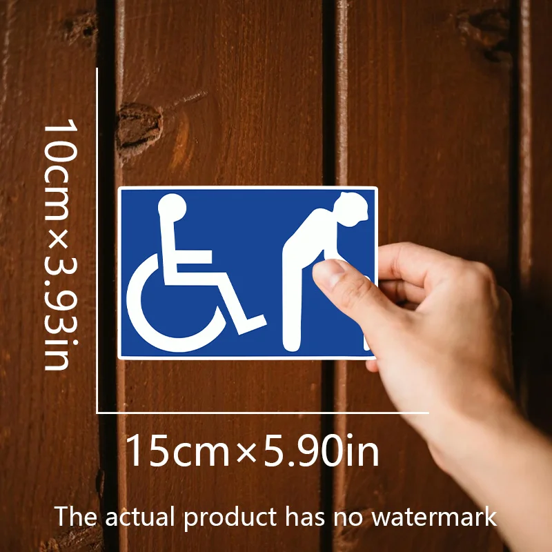1Pc Handicap & Elderly Parking Sign Vinyl Sticker, High‑Visibility Blue Decal for Car SUV Motorcycle Decor