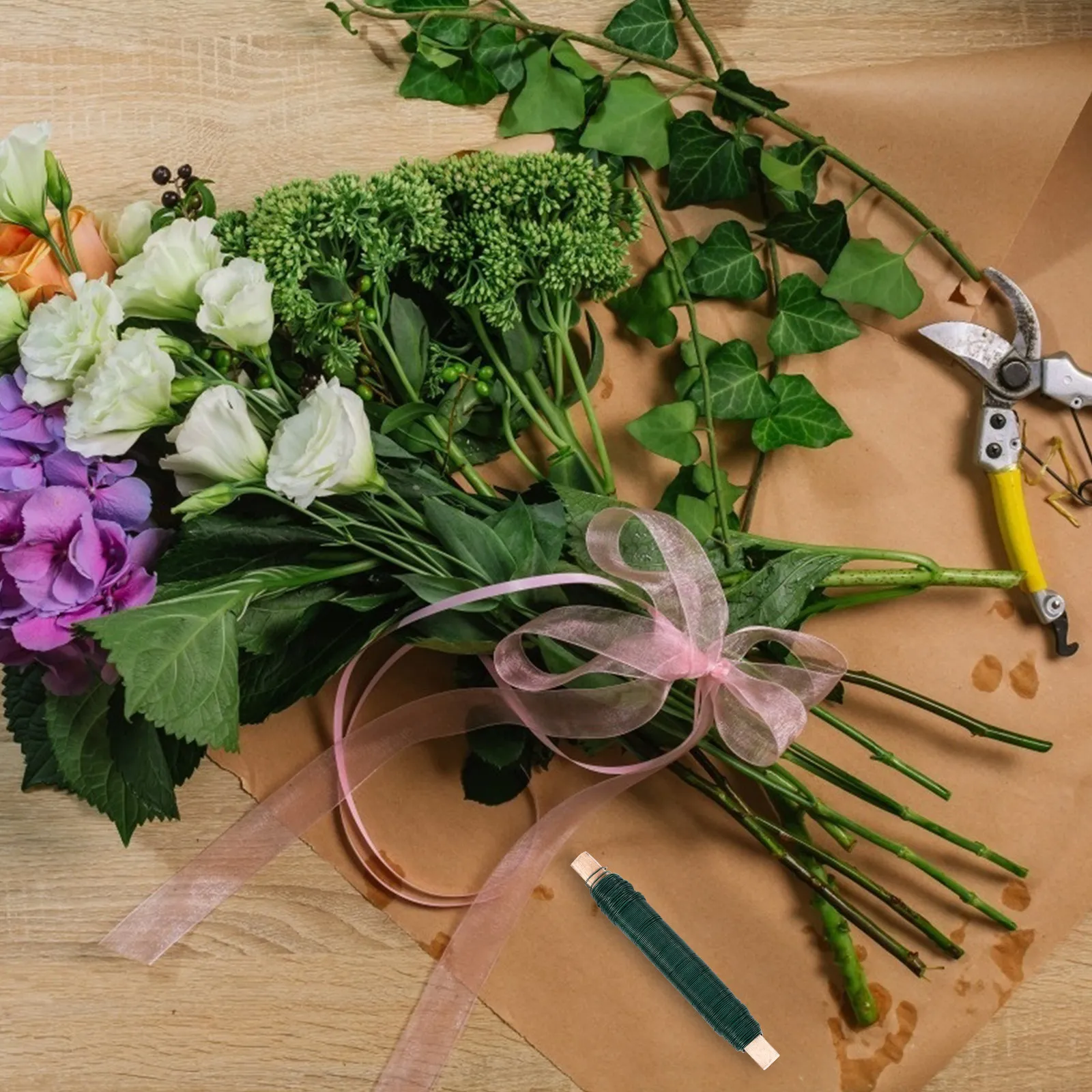 

3Pcs Flower Bouquet Iron Wire Premium Bendable Crafts Wire for DIY Floral Arrangements Imitated Flower Stems Floral DIY Iron