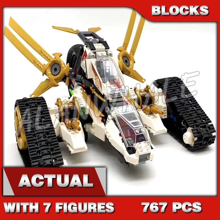 

767pcs Shinobi Legacy Ultra Sonic Raider 4in1 Vehicle Jet Plane Motorcycle 60081 Building Blocks Toys Compatible With Model