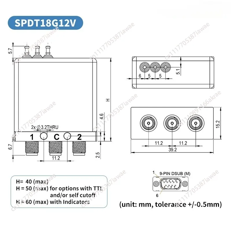 SPDT RF coaxial switch SMA female SPDT mechanical switch relay 12V/24V DC-18GHz