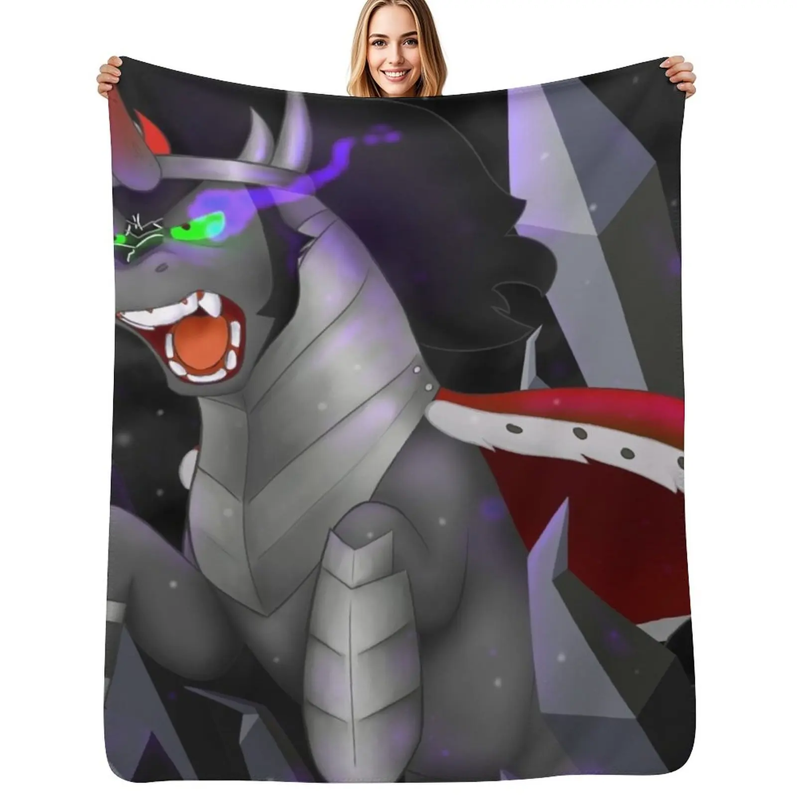 

King of Crystals Throw Blanket Easy Care Comfortable Blanket for Couch