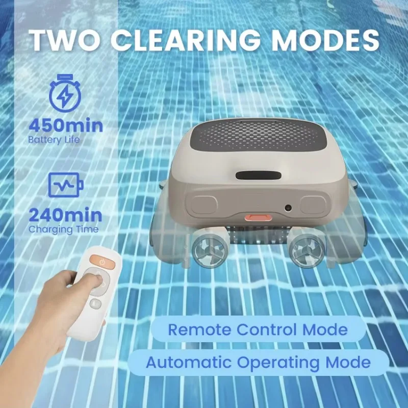 Dual Powered Robotic Pool Skimmer  Pool Surface Cleaner with Motors for Above Ground and Inground Pool Skimmer Robot