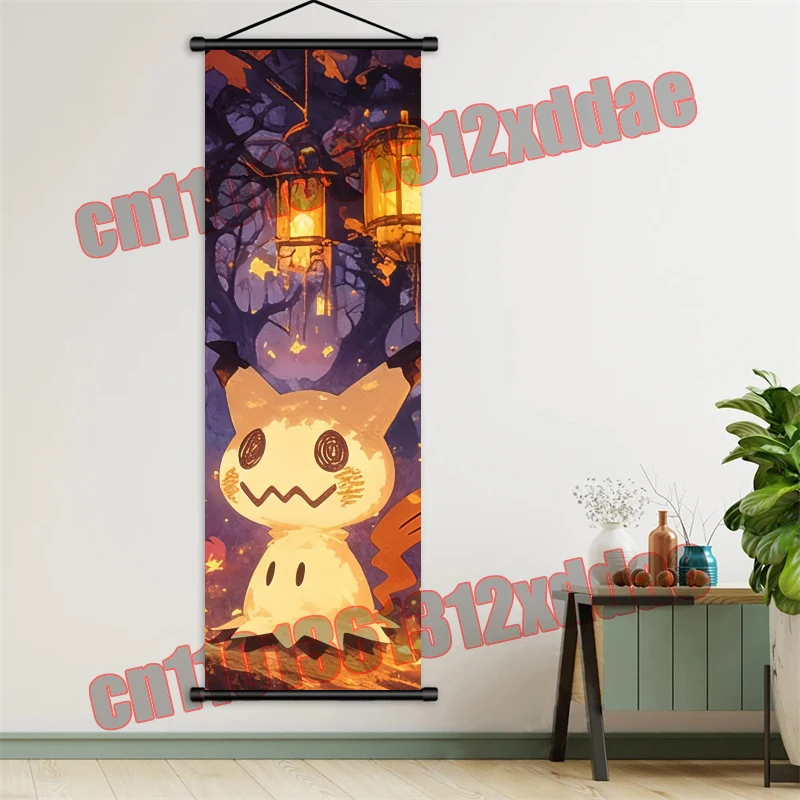 애니메이션 포켓몬 포스터, Gengar, Bulbasaur, Pikachu, Eevee, Charizard, 아트 화이트 캔버스 페인팅 벽걸이 벽 아트 데코 선물