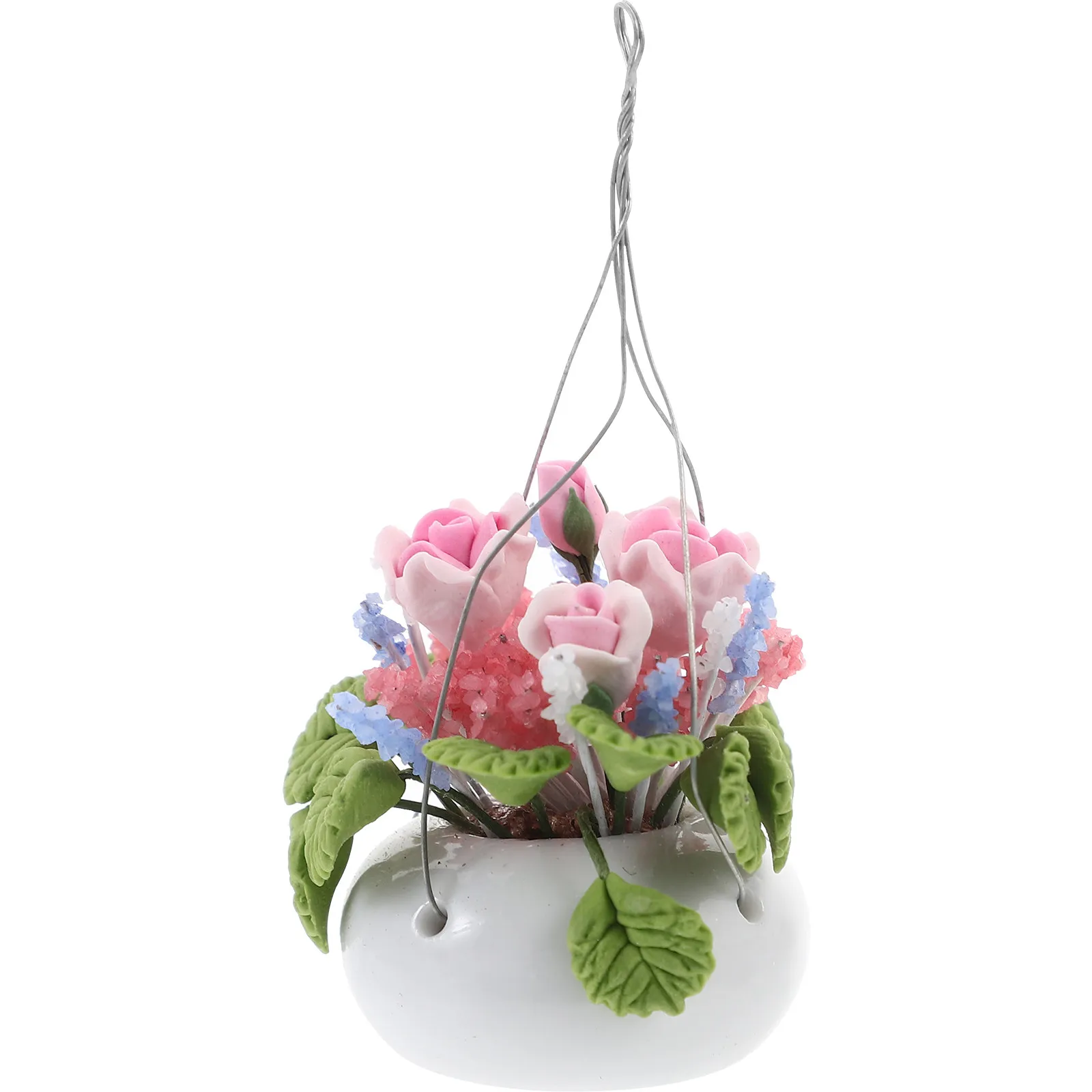 

1Pcs Safe Lightweight Rose 1:12 Ratio Miniature Flower Adornment for Mini House Decoration Creative Indoor Potting