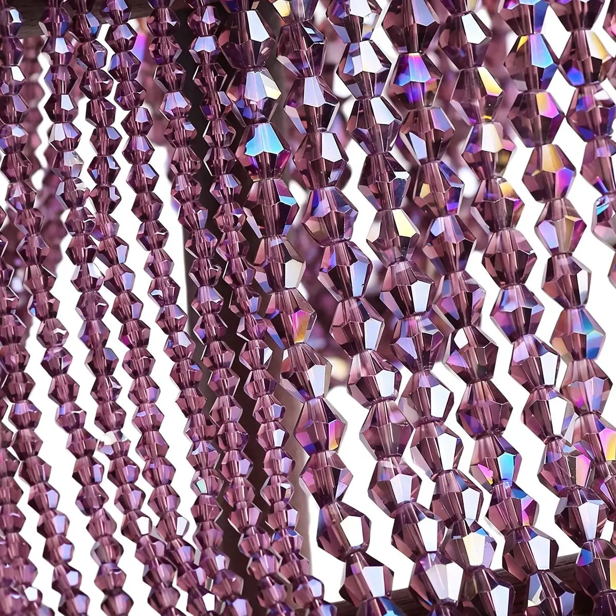 4/6/8mm Medium Purple AB Color Crystal Glass Bicone Beads Loose Beads Spacer For Handcraft DIY Jewelry Bracelet Necklace Marking