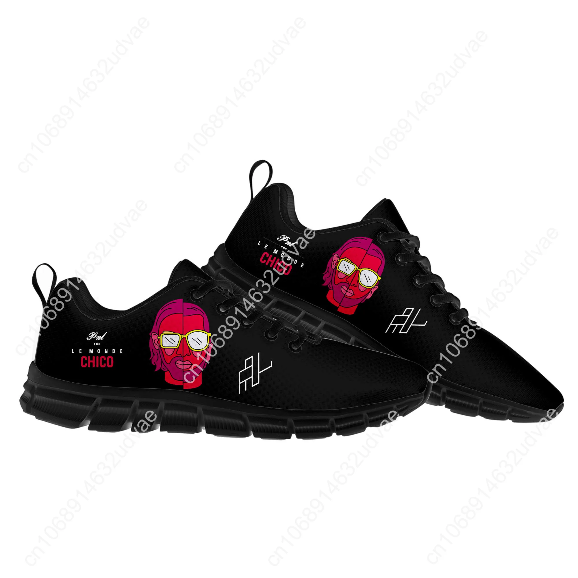 Le Monde Chico Sports Shoes PNL Album French Rapper Mens Womens Sneakers Elastic Footwear Casual Customized Couple Shoes Black
