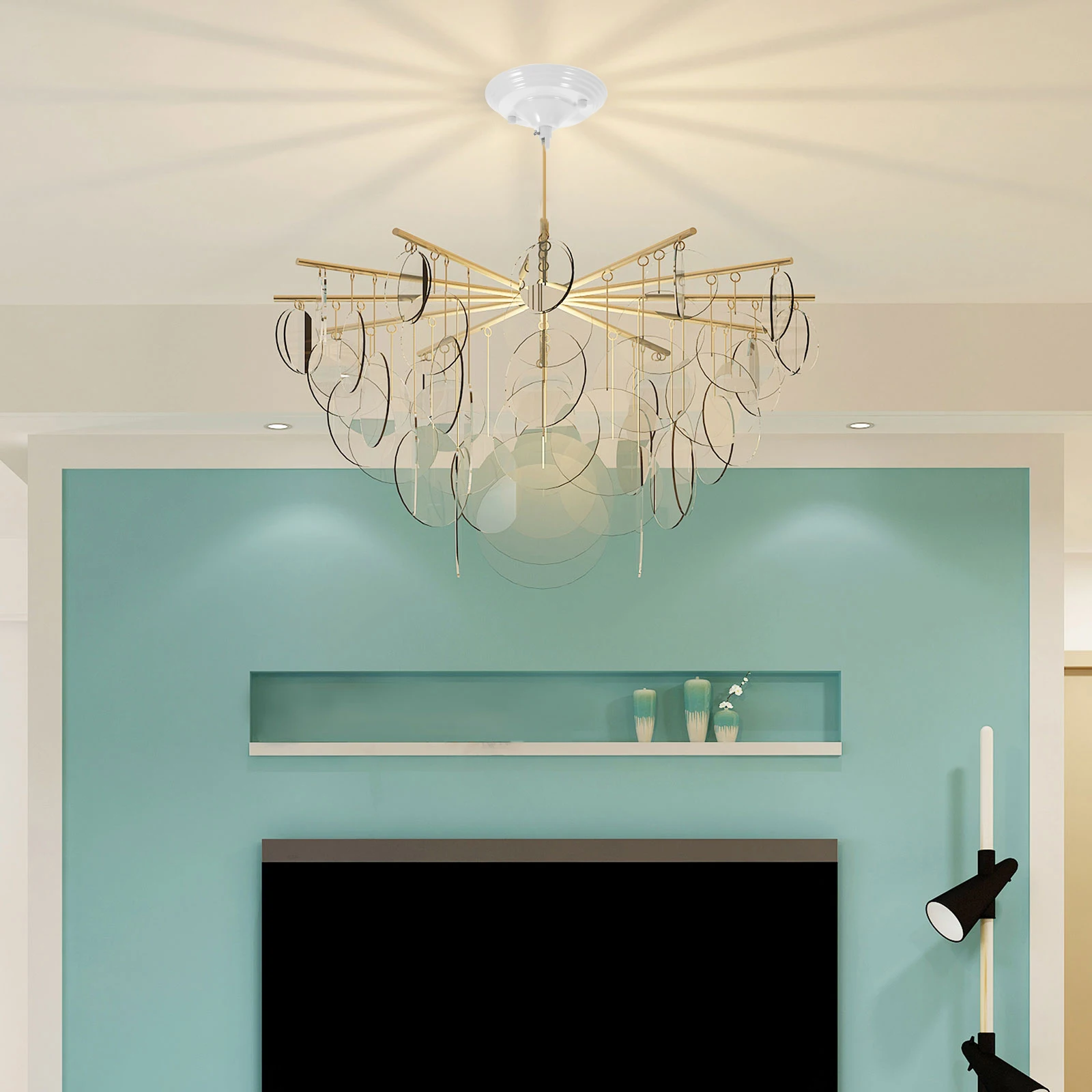 

Chandelier Chassis Ceiling Hanging Canopy Lampshade Light Fixture Mounting Brackets High Grade Metal Durable Anti Rust Safe Use