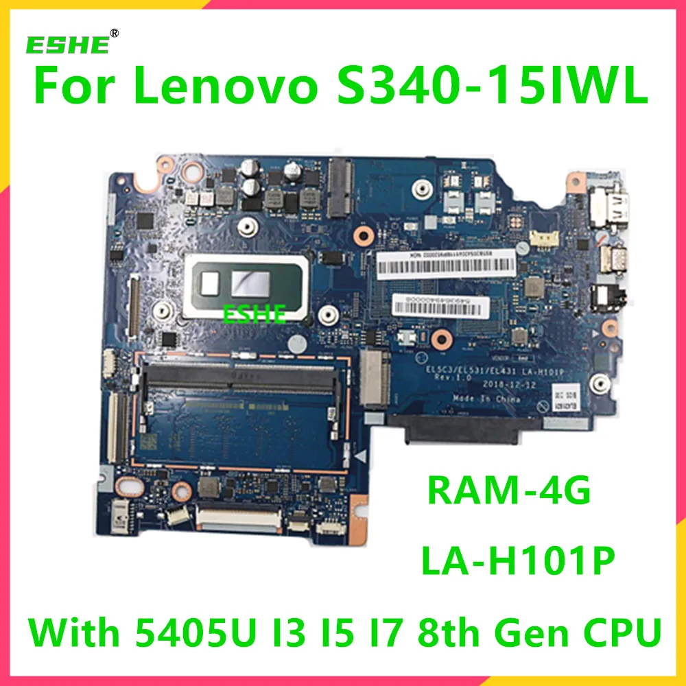 

For Lenovo S340-15IWL Laptop Motherboard LA-H101P With 5405U i3 i5 i7 8th Gen CPU 4G RAM 5B20S42041 5B20S42042 100% Fully Test