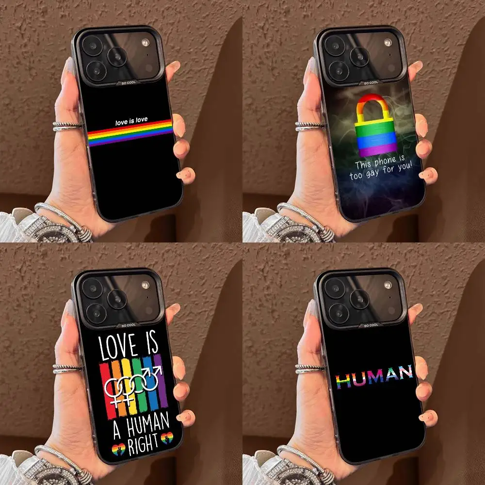 

Lesbian LGBT Rainbow Phone Case For iPhone 17,16,15,14,13,12,11,Pro,Max,Plus,E,Air,Mini Black Tpu Cover