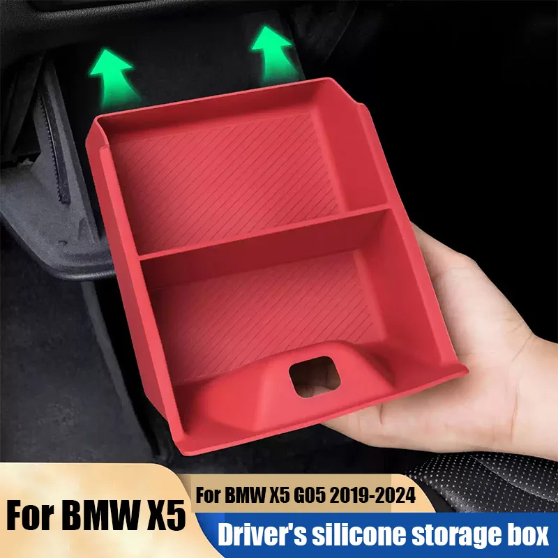 

For BMW X5 G05 2019 2020 2021 2022 2023 2024 Driver's storage box made of silicone material for in car storage items