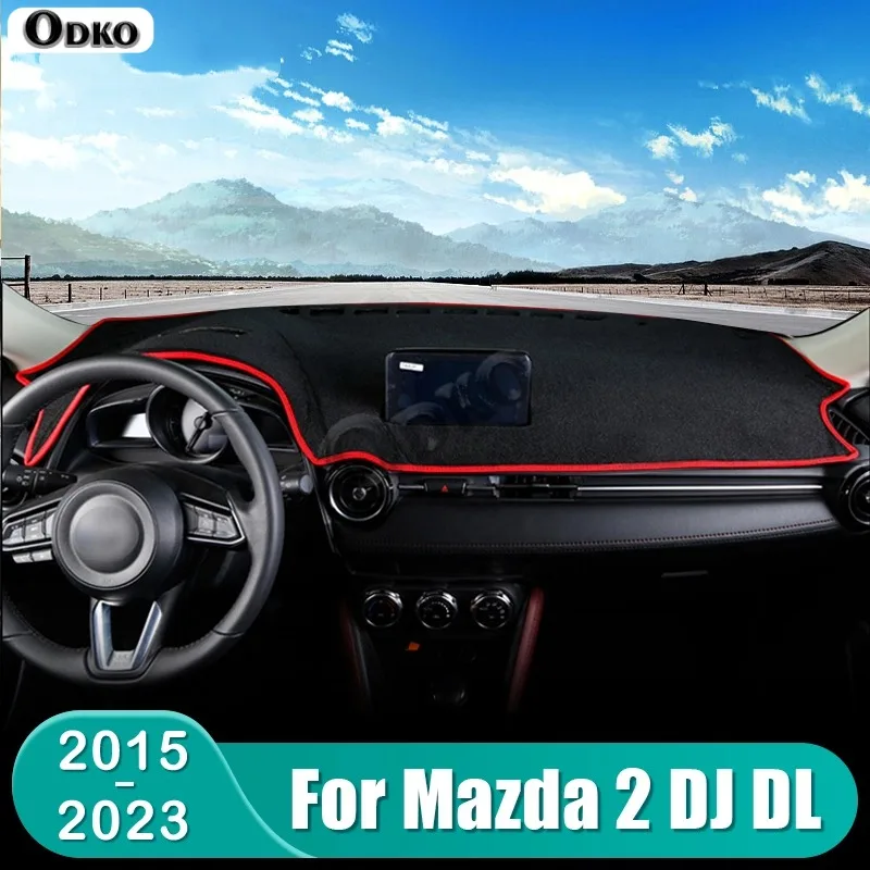 For Mazda 2 DJ DL 2015 2016 2017 2018 2019 2020 2021 2022 2023 Car Dashboard Mat Sun Shade Non-slip Cover Accessories