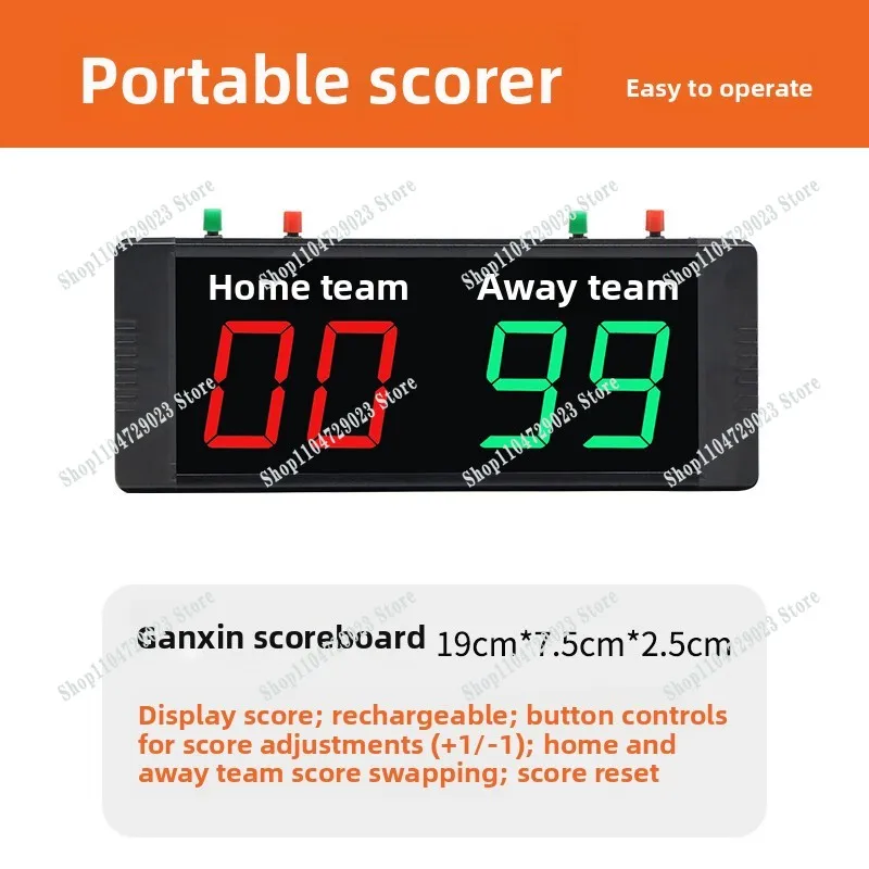 Factory direct electronic scoreboard LED basketball feather table tennis game portable billiard scoring tool