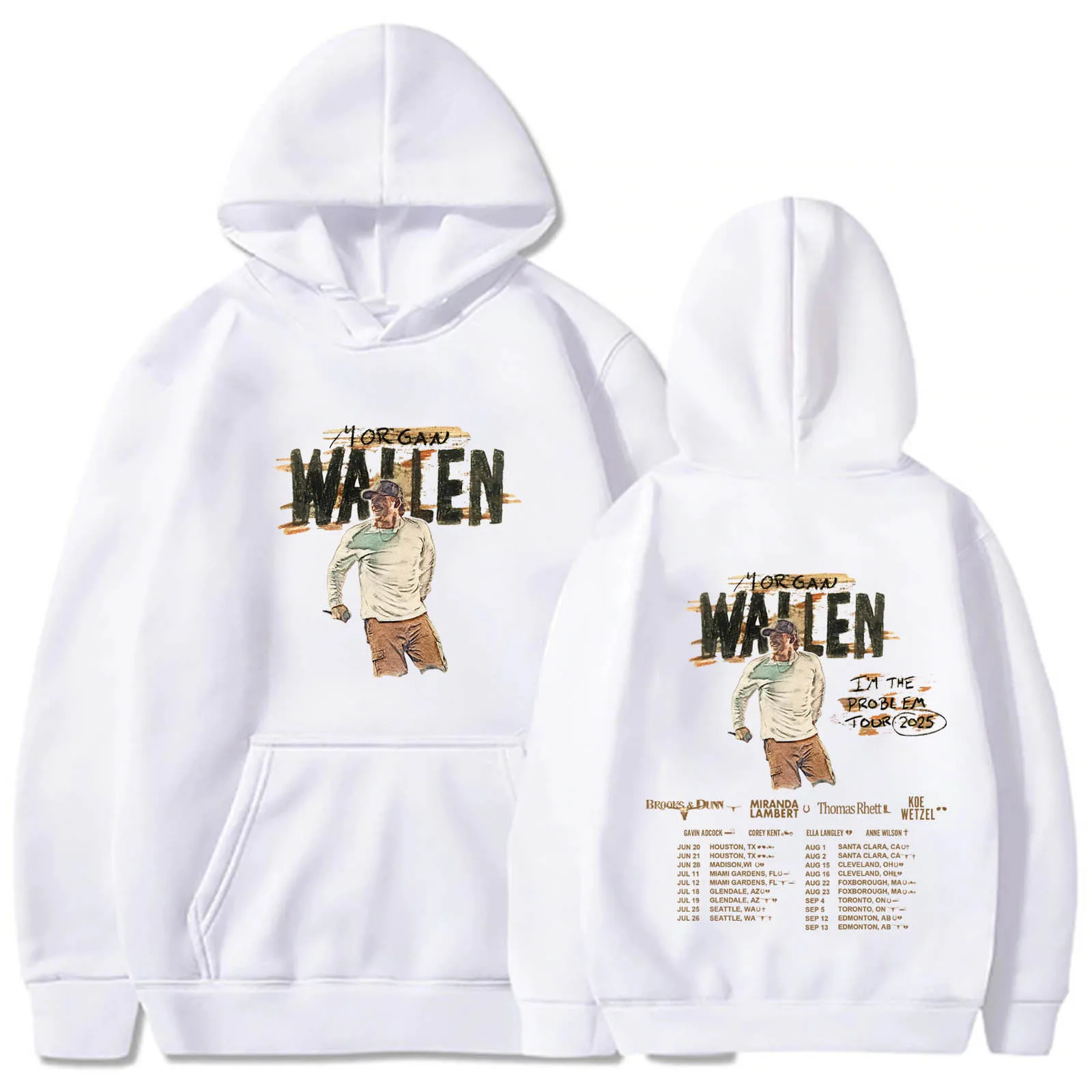 Morgan Warren country music hoodie Morgan I'm a Problem Tour New hoodie Men Harajuku top Fashion hoodie