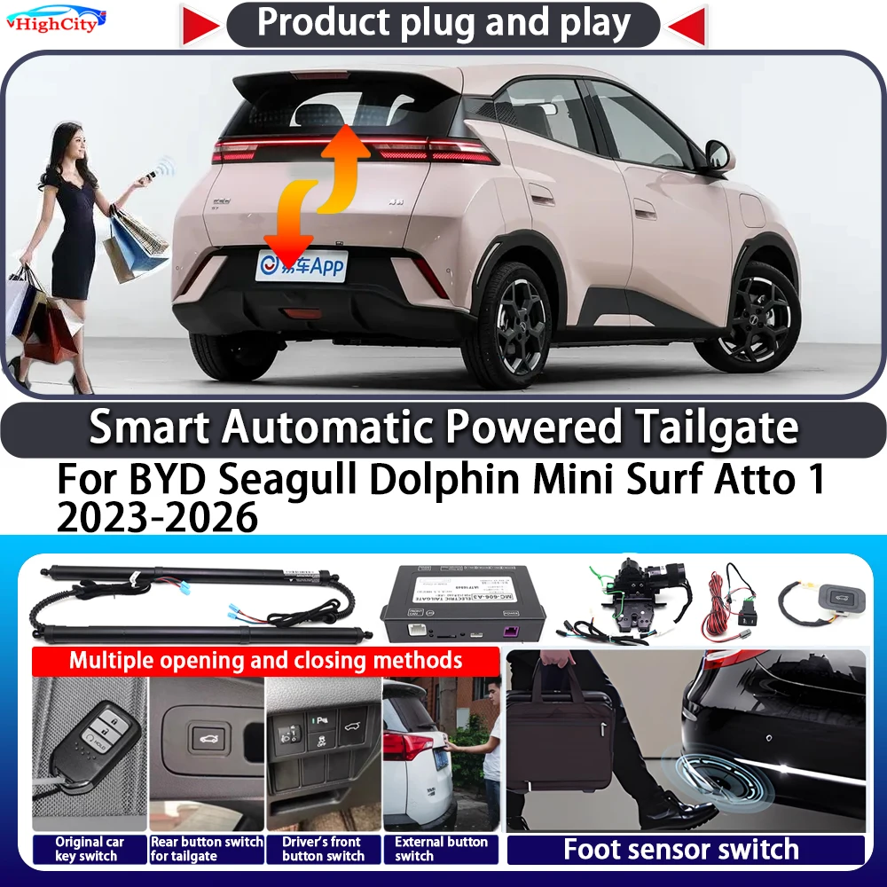 For BYD Seagull Dolphin Mini Surf Atto 1 2023-2026 Smart Automatic Powered Tailgate Key Control Trunk Lift Kit Power Tailgate