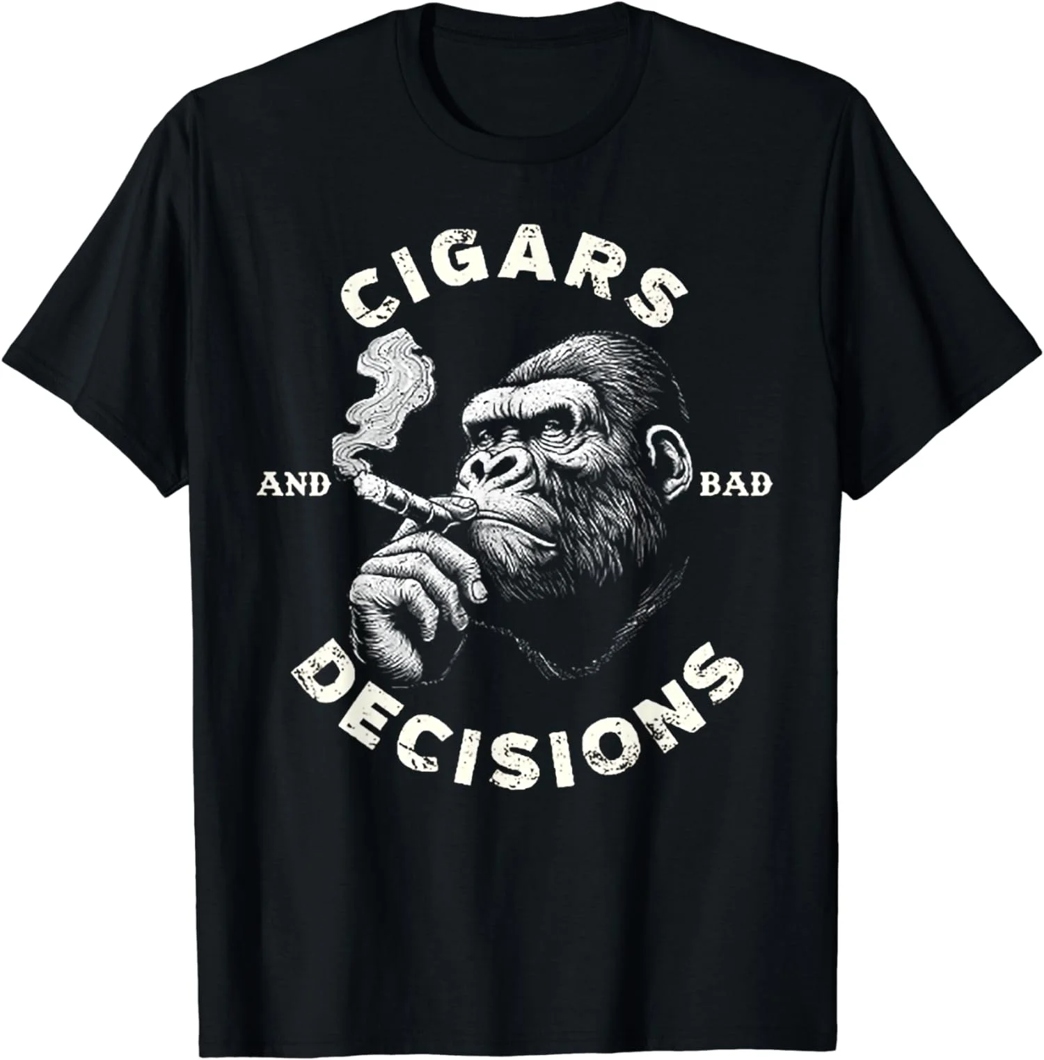 Funny Fun Monkey Cigars And Bad Decisions Gift Unisex T-Shirt