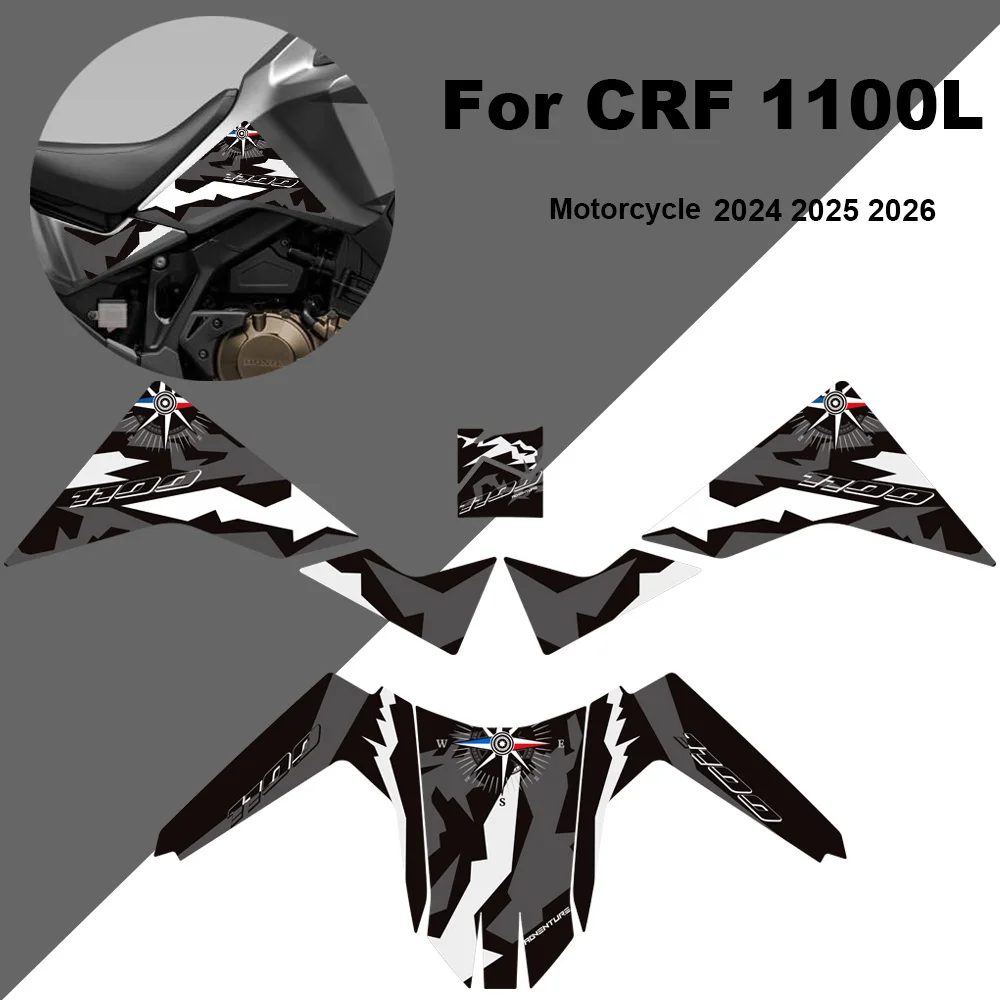 アフリカツイン-crf1100l-crf1000l-アドベンチャー-adv-2024-2026-バイク用燃料タンクパッドステッカー-タンクパッド傷防止デカールプロテクター