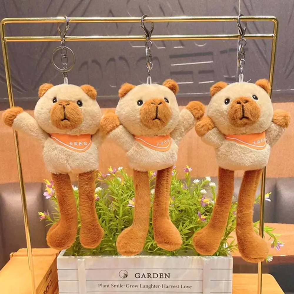 Soft Stuffed Plush Capybara Keychain Cute Kawaii Capybara Doll Pendant Lovely Cartoon Withdrawable Legs Keyring Bag Pendant