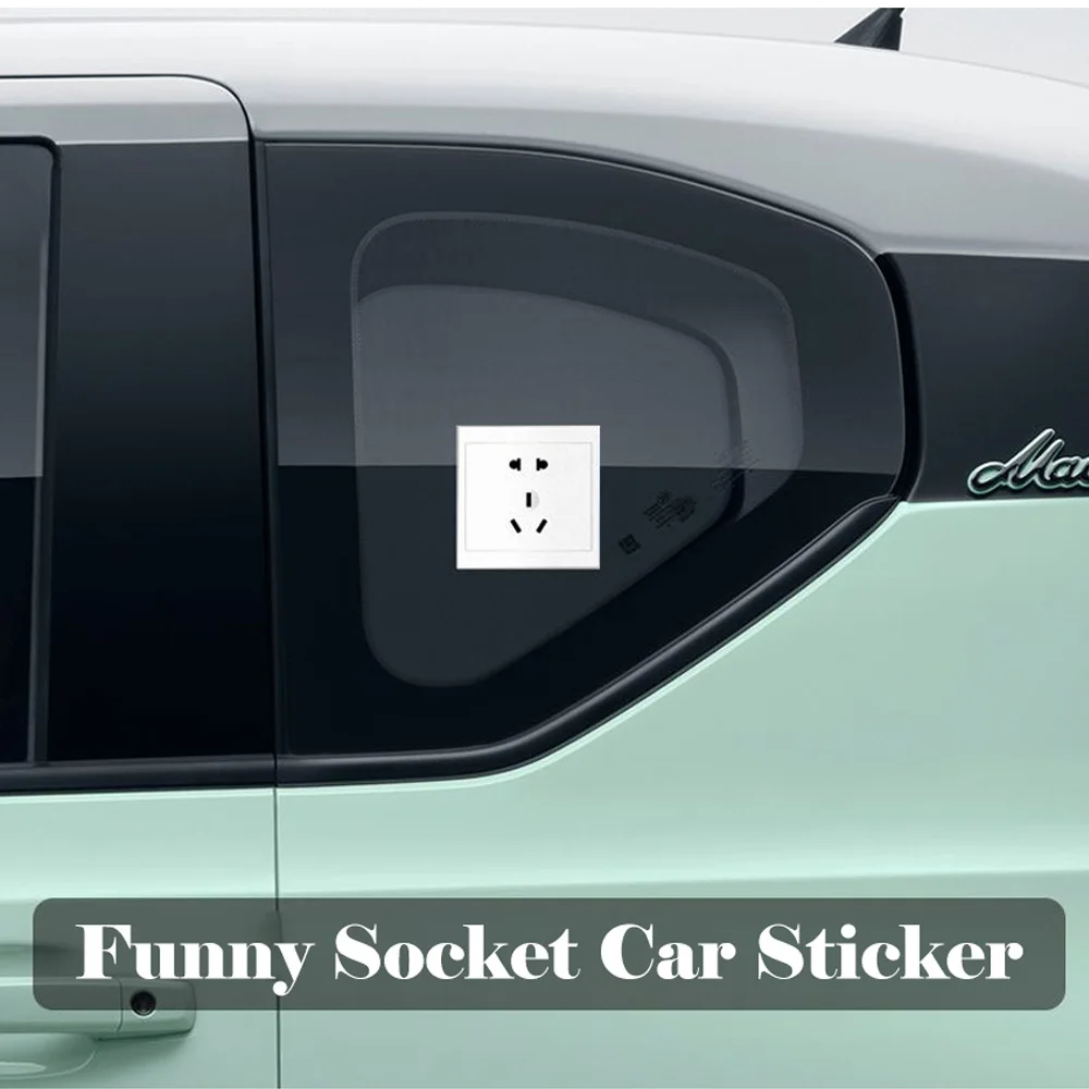 JDM Funny Socket Reflective Car Sticker Decor Auto Body Fuel Tank Cap Window Windshield Bumper Rear Tail Trunk Decal Accessories