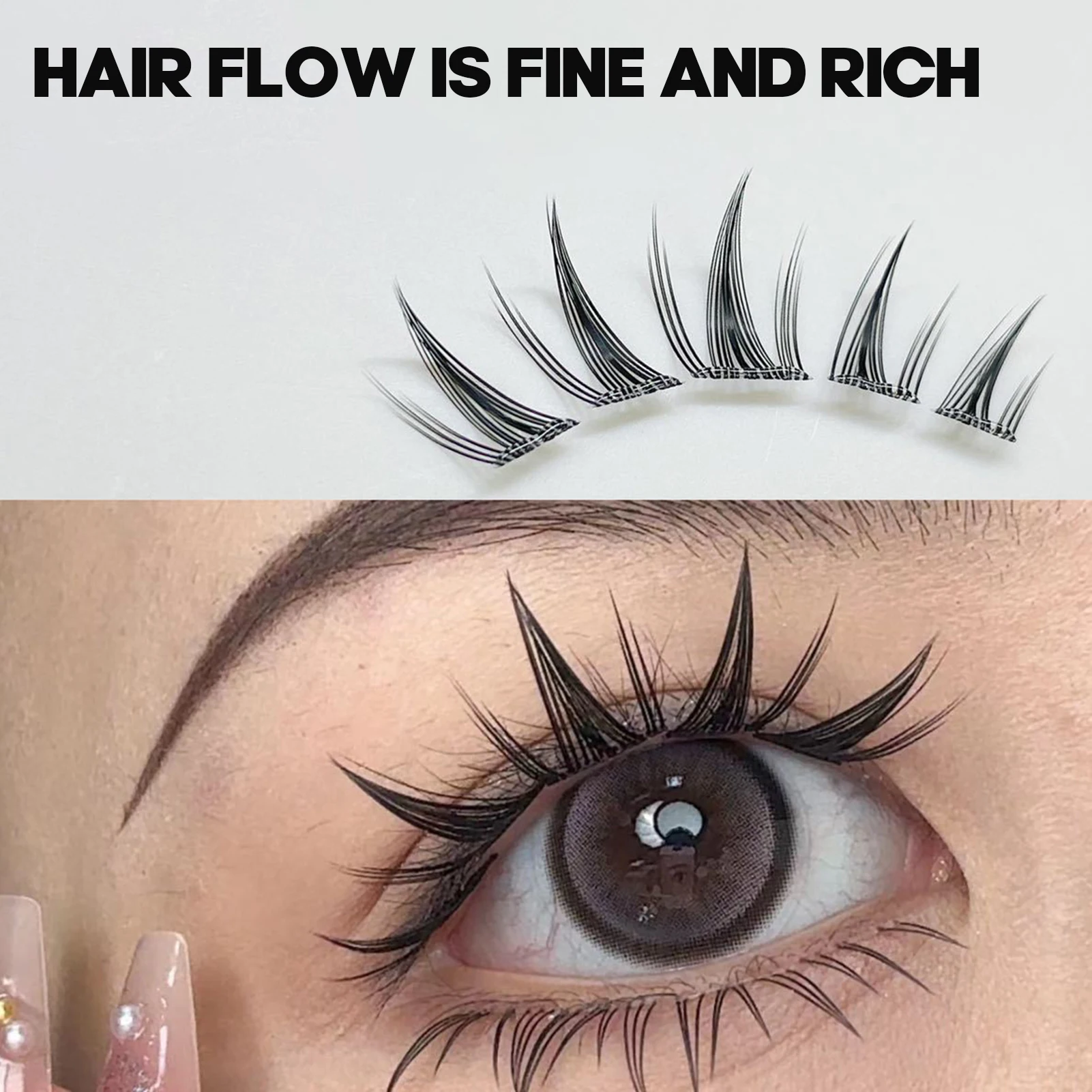 11-13 ミリメートルつけまつげ接着剤不要 DIY ラッシュエクステンションナチュラルうっすらとしたつけまつげ女性と女の子のための化粧品用品