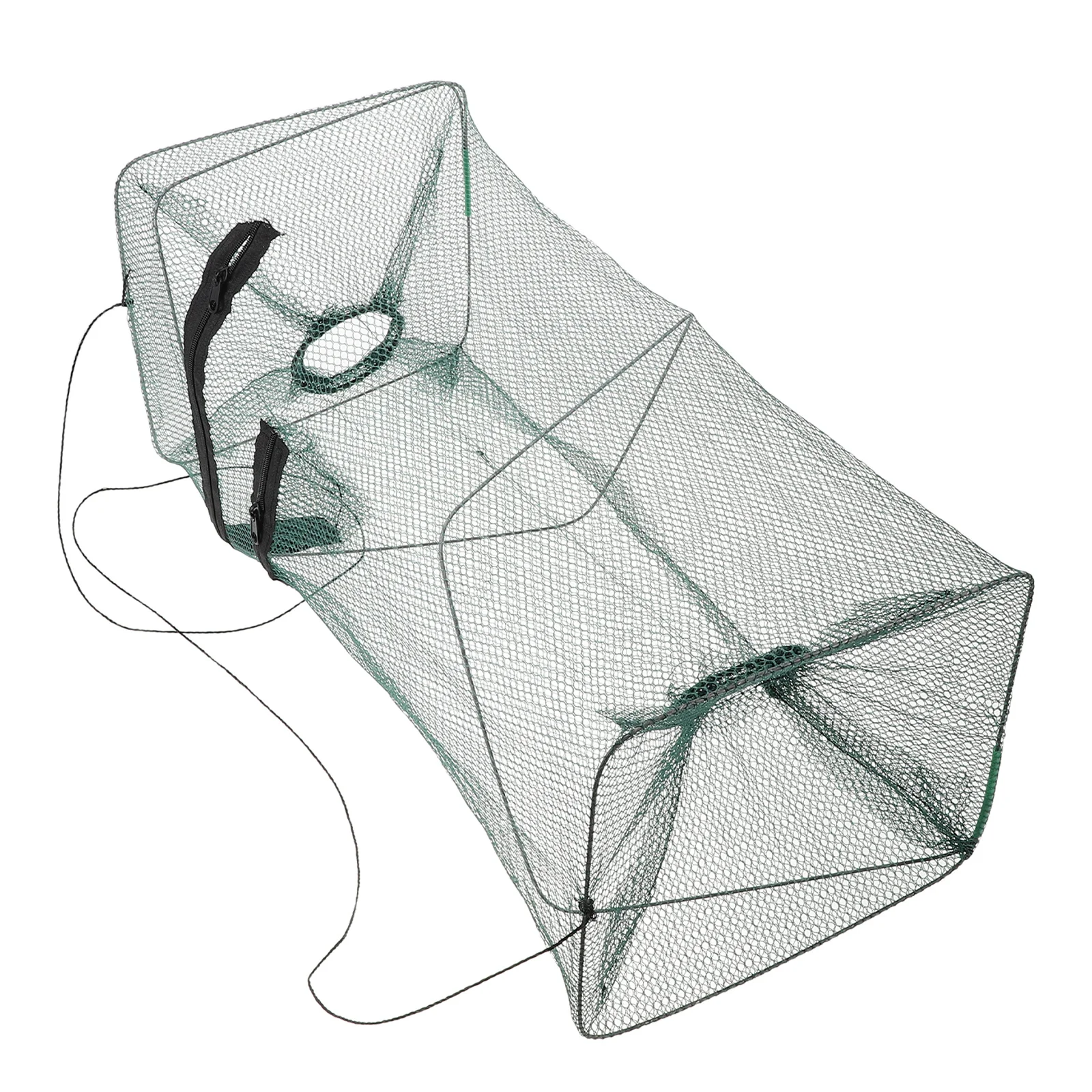 

Foldable Shrimp Cage Collapsible Nylon Crayfish Trap Portable Lobster Crab Fishing Basket 45x21cm for Lake Ocean River Outdoors